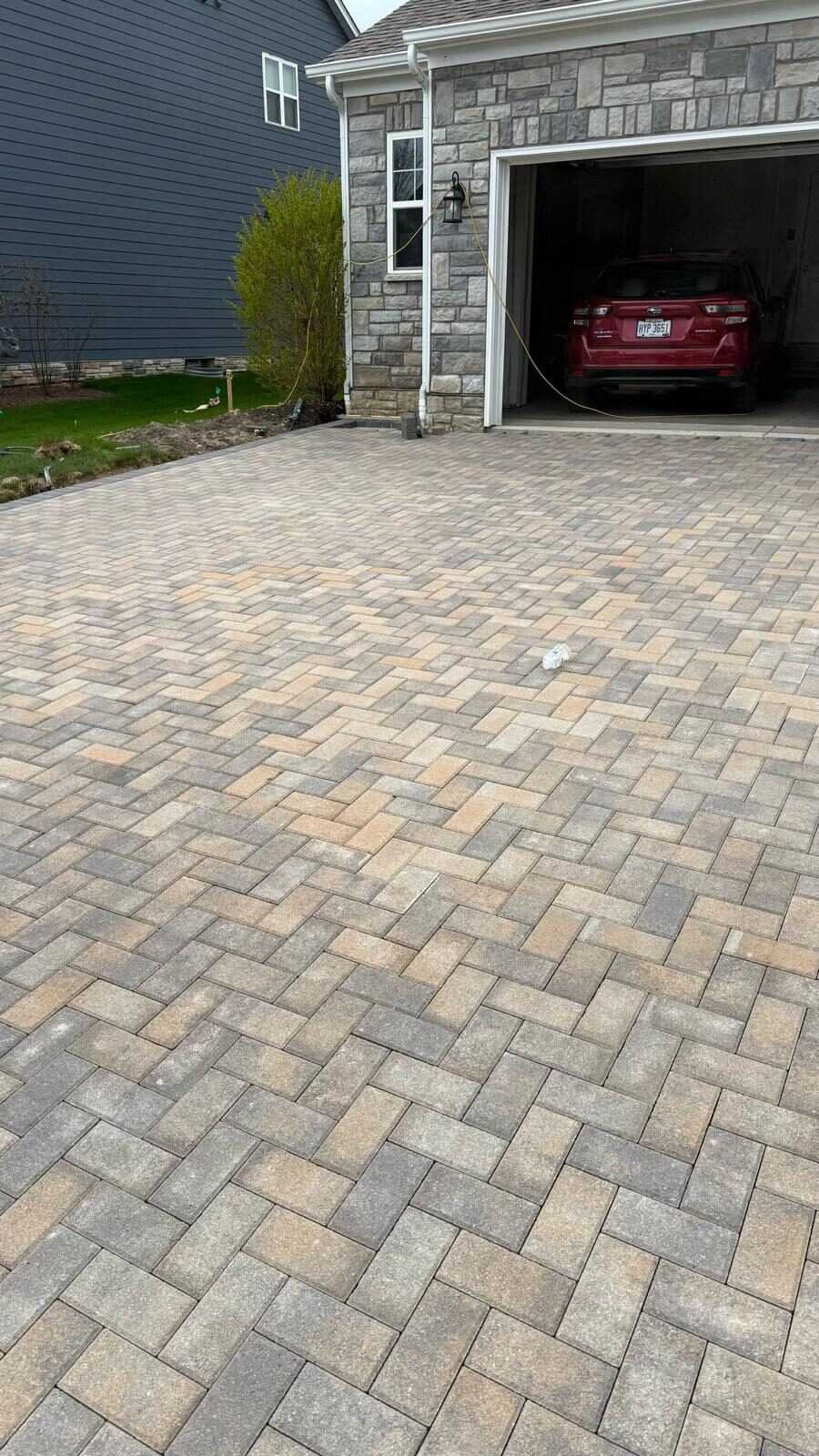 Brick paver driveway